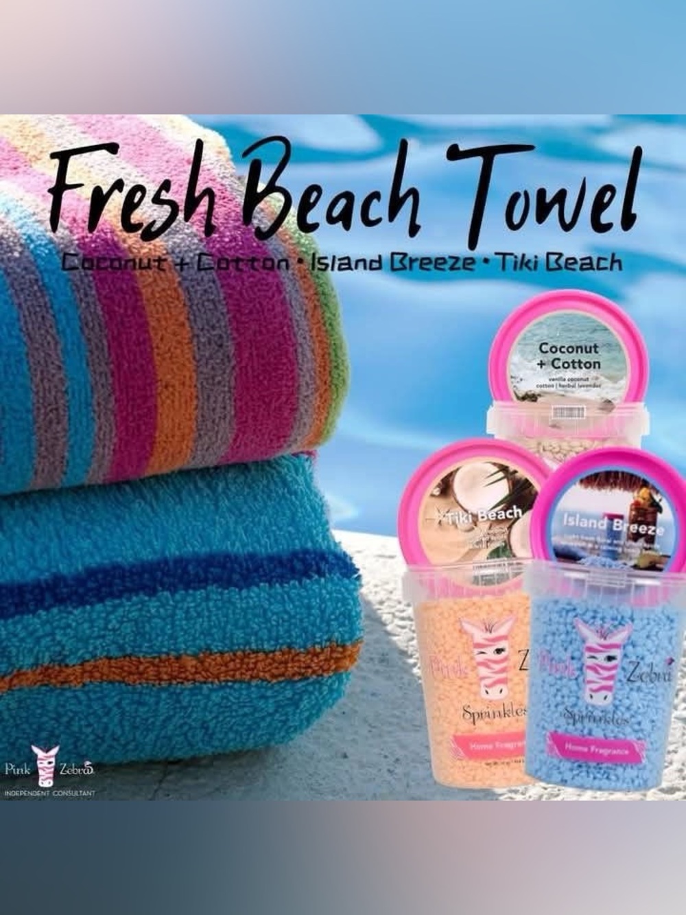 Pink Zebra Fresh Beach Towel Blend